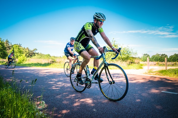 Cyclists on public roads in Hart van Limburg